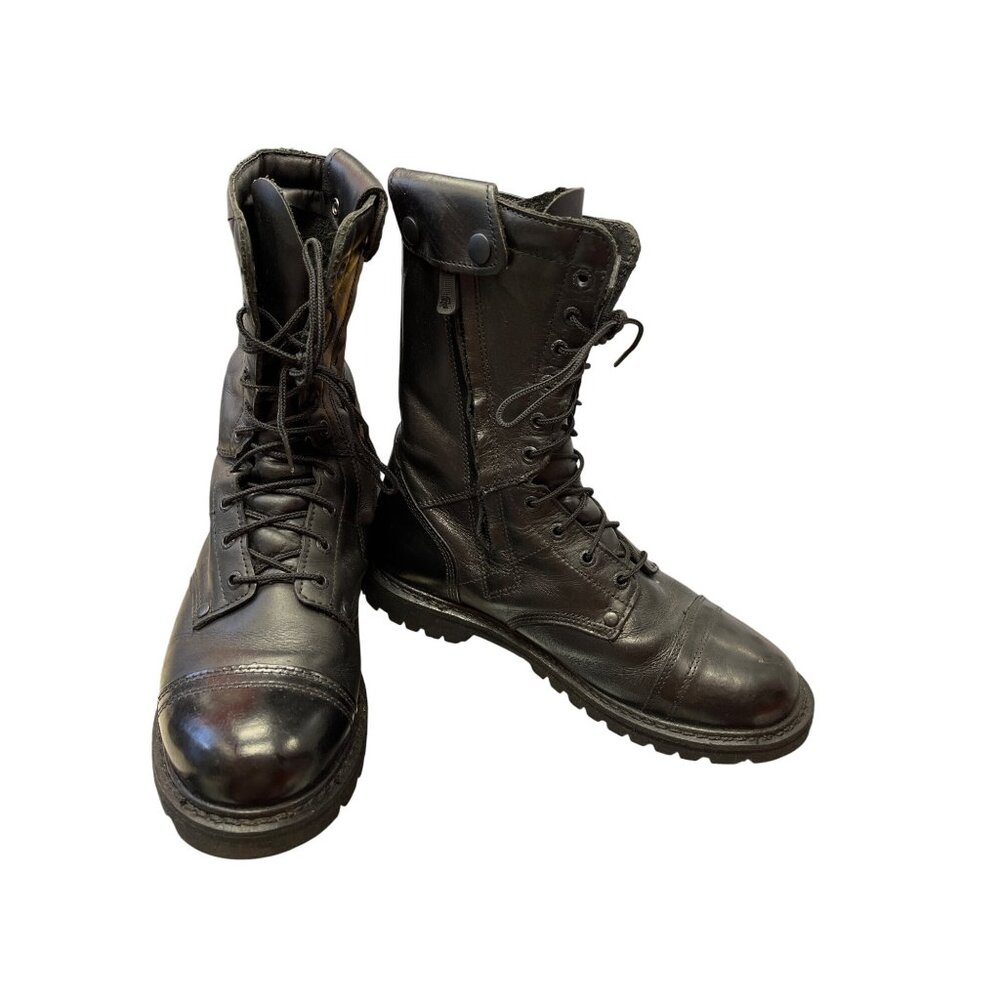 Rocky Mens black leather paratroop moto mid calf boots sz 10M SKU 9955